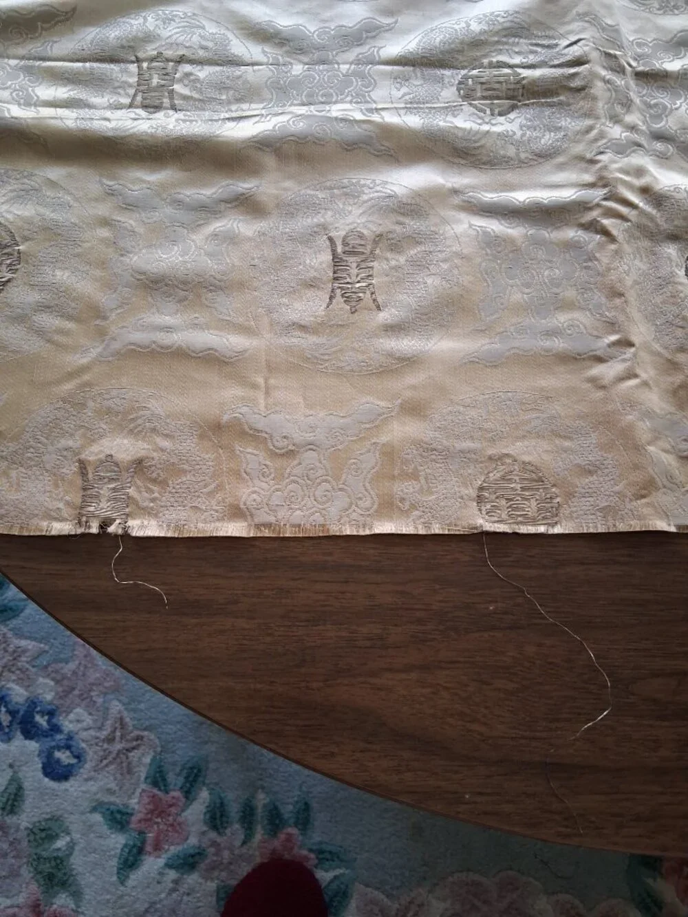 Vintage Chinese Silk Brocade Panel • 2.5 Yards x 30”